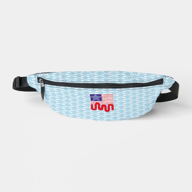 EXPERIMENTAL LOVE USA FLAG STARS BY MASANSER BUM BAGS (Front)