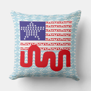 EXPERIMENTAL LOVE USA FLAG STARS BY MASANSER CUSHION