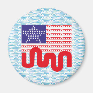 EXPERIMENTAL LOVE USA FLAG STARS BY MASANSER MAGNET