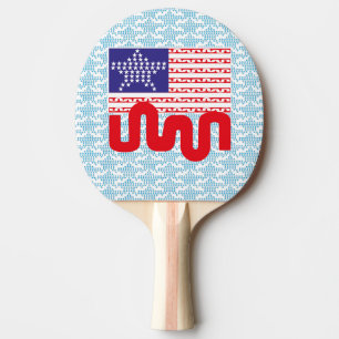 EXPERIMENTAL LOVE USA FLAG STARS BY MASANSER PING PONG PADDLE