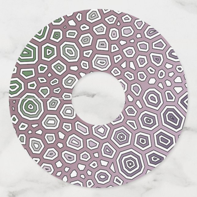 Experimental pattern wine glass tag (Front)