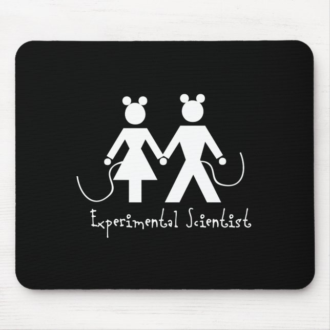 Experimental scientist Black Mouse Mat (Front)