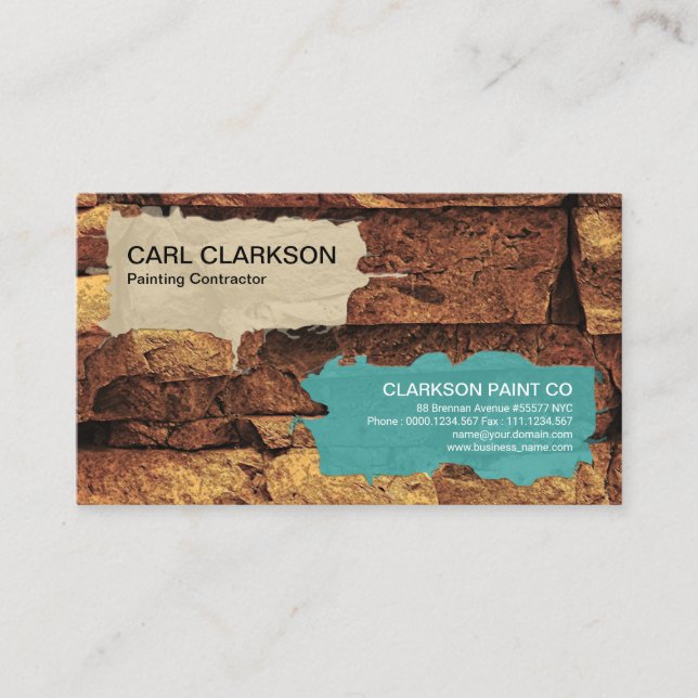 Expert Painter Painting On Rocks Painting Service Business Card (Front)