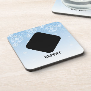 Expert Skier Black Diamond Trail Sign Coaster