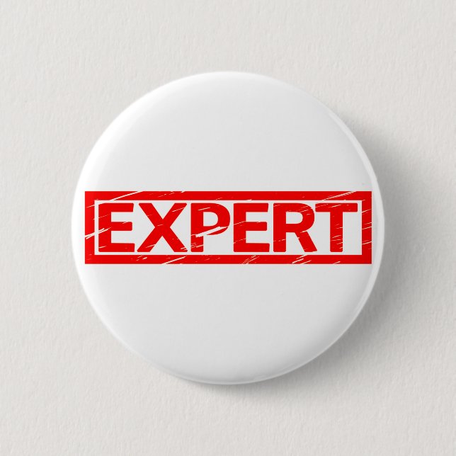 Expert Stamp 6 Cm Round Badge (Front)