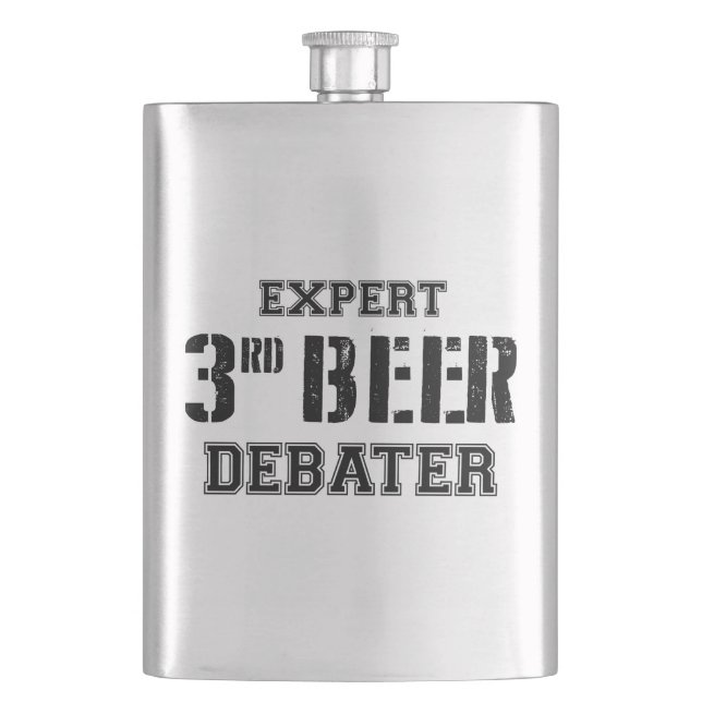 Expert Third Beer Debater Hip Flask (Front)