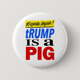 Experts Agree Trump Is A Pig  6 Cm Round Badge