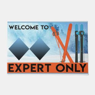 Experts Only Sign Doormat, Skiing Doormat
