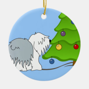 Explain the meaning of Christmas to your dog now! Ceramic Tree Decoration