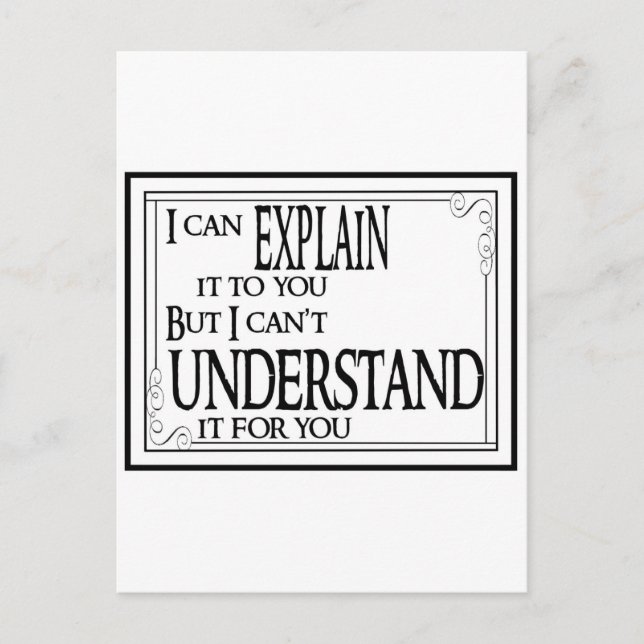Explain vs Understand Postcard (Front)