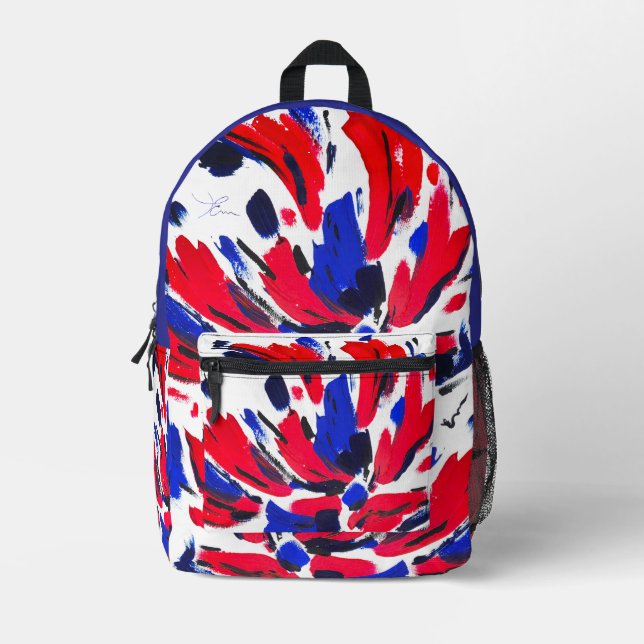 Exploded flower printed backpack (Front)
