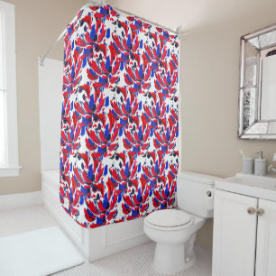 Exploded flower shower curtain