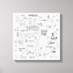 Exploded View Patent Diagrams Stretched Canvas Print