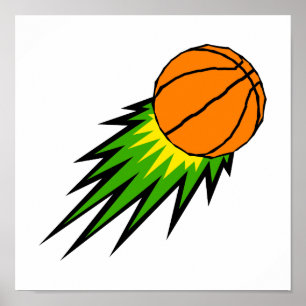 Exploding basketball poster