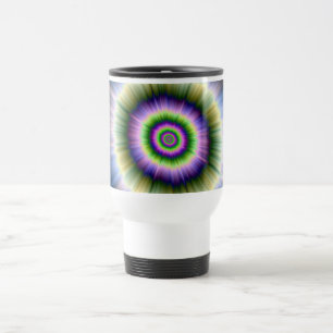 Exploding Blue Green and Pink Travel Mug