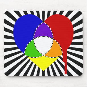 exploding colour chart heart mouse mat