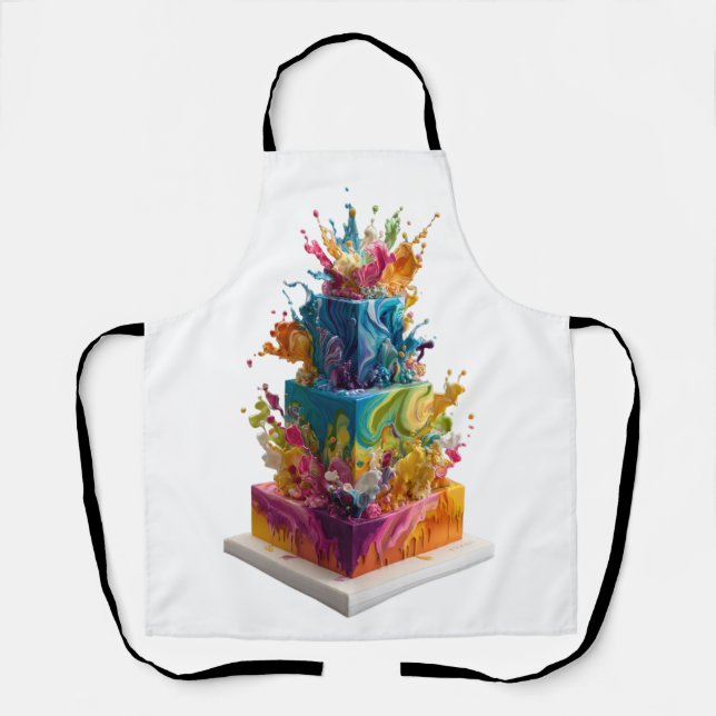 Exploding Colourful Cake Apron (Front)