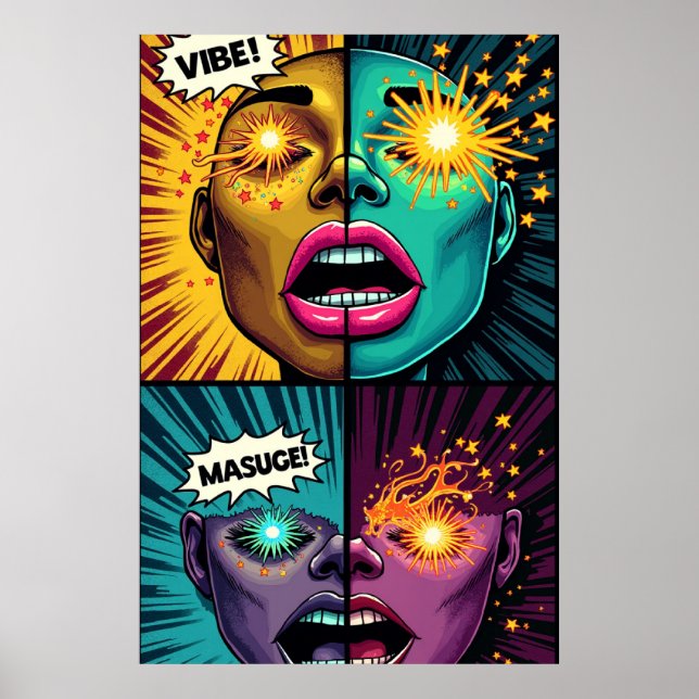 Exploding Eyes Pop Art Poster (Front)