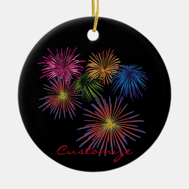 Exploding Fireworks Thunder_Cove Ceramic Tree Decoration (Front)