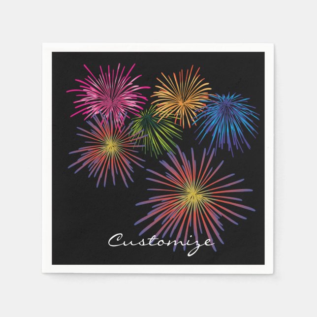 Exploding Fireworks Thunder_Cove Napkin (Front)