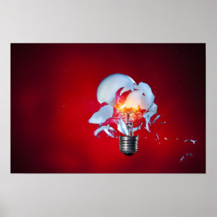 Exploding Light Bulb Poster