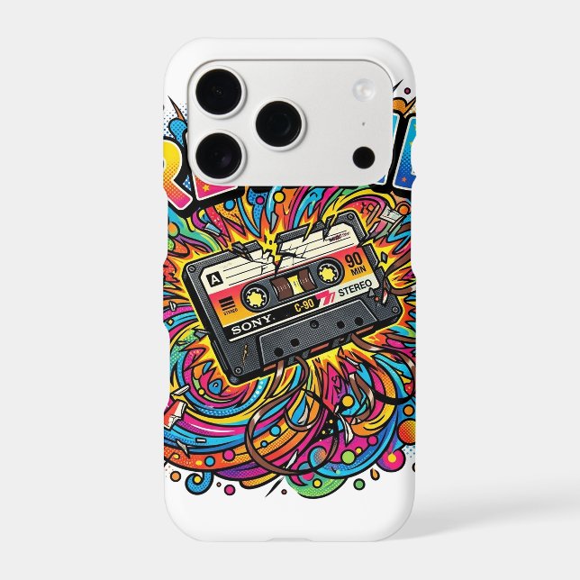 Exploding Liquid Cassette Tape iPhone Case (Back)
