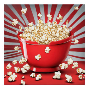 Exploding Popcorn Bowl Poster