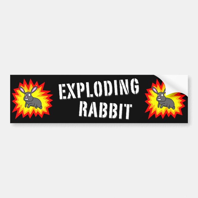 Exploding Rabbit Bumper Sticker (Front)