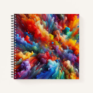 Exploding Rainbow Cloud Abstract Art Notebook