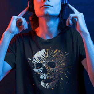 Exploding Skull - Cracking Up Abstract Cool Skull T-Shirt