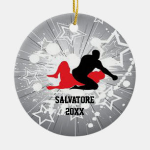 Exploding Star Wrestlers Christmas Ornament