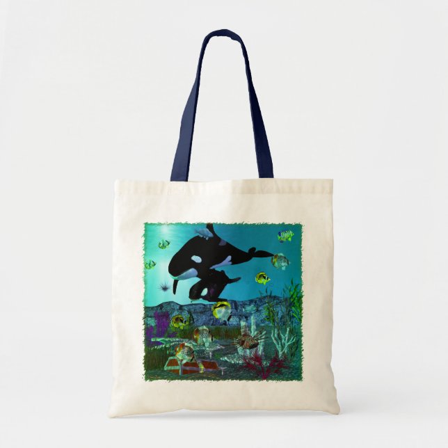 Exploration 3D Aquarium ORCA Tote Bag (Front)
