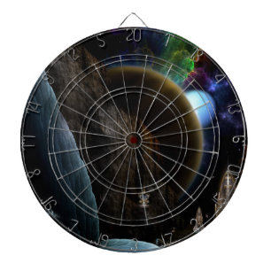 Exploration Of Space Fractal Art Dartboard