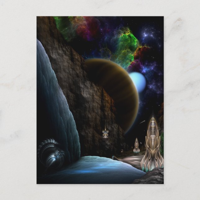 Exploration Of Space Fractal Art Postcard (Front)