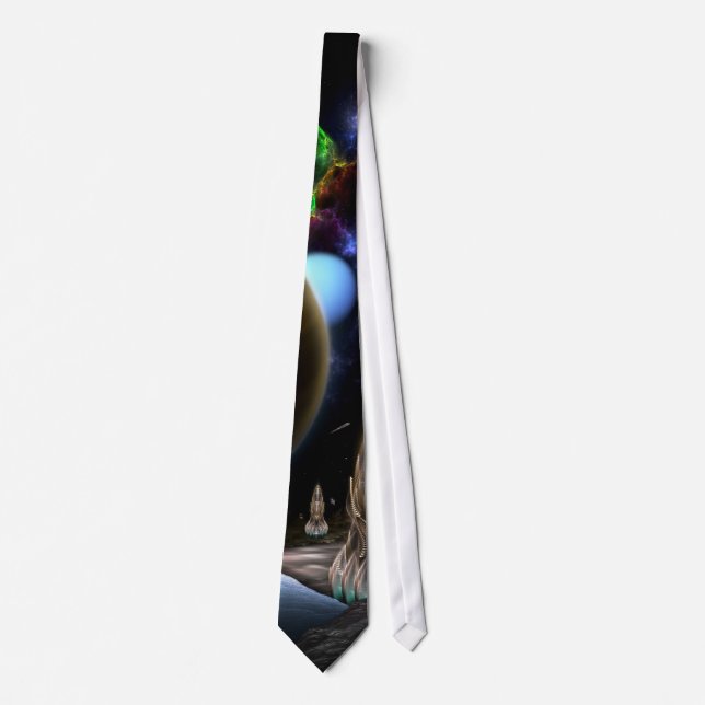 Exploration Of Space Fractal Art Tie (Front)