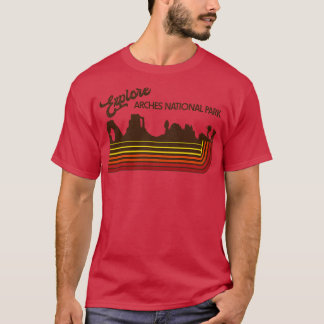 Explore Arches National Park Retro 70s80s Stripe T-Shirt
