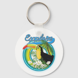 Explore Aruba travel logo Key Ring
