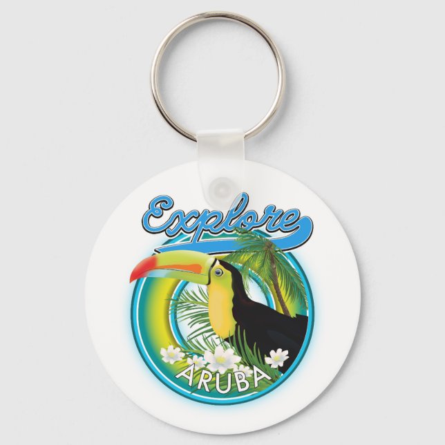 Explore Aruba travel logo Key Ring (Front)