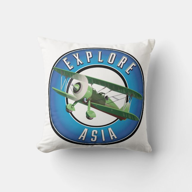 Explore Asia vintage style logo  Magnet Cushion (Front)