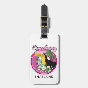 explore Bangkok indonesia travel logo Luggage Tag