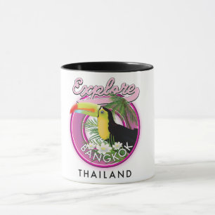 explore Bangkok indonesia travel logo Mug