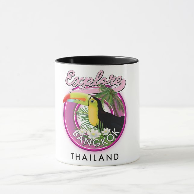 explore Bangkok indonesia travel logo Mug (Center)