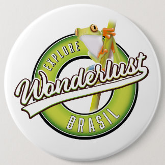 explore brazil wonderlust 6 cm round badge