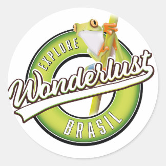 explore brazil wonderlust classic round sticker