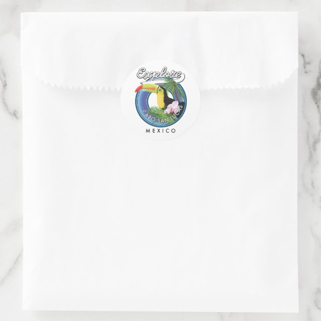 explore cabo san lucas mexico travel patch photo p classic round sticker (Bag)