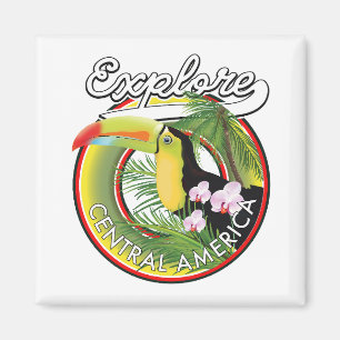 Explore Central America logo. Ceramic Ornament Magnet
