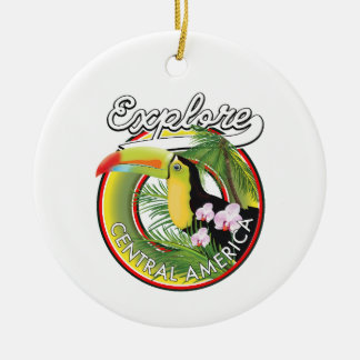 Explore Central America logo. Ceramic Tree Decoration