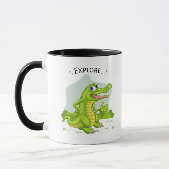explore cocodrille cartoon Mug (Left)