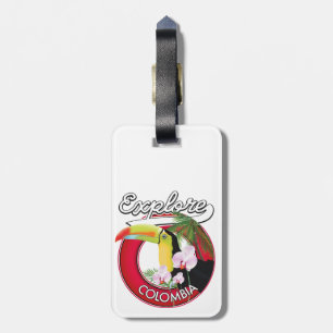 Explore Colombia retro logo Luggage Tag