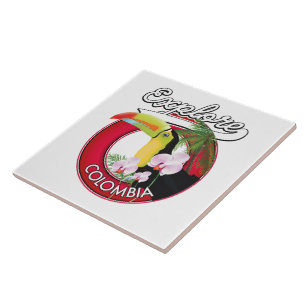 Explore Colombia retro logo Tile